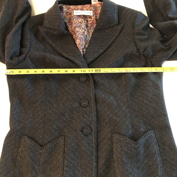dana buchman Black Metallic Blazer Jacket Slip Pocket Size 14 - Picture 4 of 16